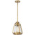 Satco 60-7561 Everett; 1 Light; 7 Inch Mini Pendant; Natural Brass Finish with Clear Glass