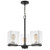 Satco 60-7655 Crossroads; 3 Light Chandelier; Matte Black with Clear Glass