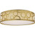 Satco 62-986R1 15 in.; Filigree LED Decor Flush Mount Fixture; Natural Brass Finish; White Fabric Shade