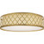 Satco 62-987R1 15 in.; Filigree LED Decor Flush Mount Fixture; Natural Brass Finish; White Fabric Shade