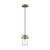 Satco 60-6735 Antebellum; 1 Light; Mini Pendant Fixture; Vintage Brass Finish with Clear Glass