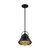 Satco 60-7073 Upton; 1 Light; Small Pendant Fixture; Dark Bronze Finish with Gold Accents