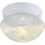 Satco SF76-251 1 Light - 8" Flush with Clear Ribbed Glass - White Finish