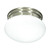 Satco SF76-601 1 Light - 8" - Flush Mount - Small White Mushroom - Brushed Nickel Finish