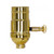 Satco 80-1042 150W Full Range Turn Knob Dimmer Socket; 1/8 IPS; 3 Piece Stamped Solid Brass; Polished Brass Finish; 120V
