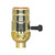 Satco 80-1501 3 Terminal (2 Circuit) Turn Knob Socket With Removable Knobs; 1/4 IPS; Aluminum; Brite Gilt Finish; 250W; 250V