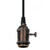Satco 80-2272 Medium base lampholder; 4pc. Solid brass; prewired; On/Off; Uno ring; 6ft. 18/2 SVT Black Cord; Dark Antique Brass finish