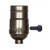 Satco 80-2394 On-Off Turn Knob Socket With Removable Knob; 1/8 IPS; Aluminum; Antique Brass Finish; 250W; 250V