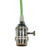 Satco 80-2431 Medium base lampholder; 4pc. Solid brass; prewired; On/Off; Uno ring; 10ft. 18/2 SVT Light Green Cord; Polished nickel finish