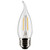 Satco S21310 3 Watt CA10 LED; Clear; Medium base; 90 CRI; 2700K; 120 Volt
