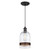 Westinghouse 6129800 Mini Pendant Black-Bronze Finish Clear Seeded Glass with Barnwood Band