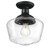 Westinghouse 6120900 9 in. 1 Light Semi-Flush Textured Black Finish Clear Seeded Glass