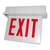 CARELZXTE1RWAEM-DA-WM - Chicago Approved Recessed Edgelit Aluminum Exit/Stair Sign, Single Face, Red on White, Aluminum Trim Plate, Battery Backup, EXIT, Double Arrow, Wall Mount - Best Lighting Products
