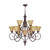 Nuvo 60-009 MOULAN 12 LT CHANDELIER Moulan 12 Light 36 in. Chandelier 3-Tier with Champagne Linen Washed Glass (Discontinued)