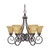 Nuvo 60-010 MOULAN 6 LT CHANDELIER Moulan 6 Light 25 in. Chandelier with Champagne Linen Washed Glass (Discontinued)