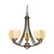 Nuvo 60-055 NORMANDY 5 LT CHANDELIER Normandy 5 Light 25 in. Chandelier with Champagne Linen Washed Glass (Discontinued)