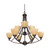 Nuvo 60-063 NORMANDY 9 LT CHANDELIER Normandy 9 Light 32 in. Chandelier with Champagne Linen Washed Glass (Discontinued)