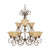 Nuvo 60-1022 CASTILLO 9 LT CHANDELIER Castillo 9 Light 34 in. Chandelier 2 Tier with Champagne Linen Washed Glass (Discontinued)