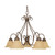 Nuvo 60-1024 CASTILLO 5 LT ARM DOWN CHNDLIR Castillo 5 Light 28 in. Chandelier with Champagne Linen Washed Glass (Discontinued)