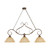 Nuvo 60-1025 CASTILLO 3 LT TRESTLE Castillo 3 Light 44 in. Island Pendant with Champagne Linen Washed Glass (Discontinued)