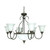 Nuvo 60-1103 BISTRO 9 LT CHANDELIER Bistro 9 Light 34 in. Chandelier with Satin Opal White Glass (Discontinued)