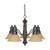 Nuvo 60-1253 GOTHAM 5 LT CHANDELIER Gotham 5 Light 25 in. Chandelier with Champagne Linen Washed Glass (Discontinued)