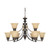 Nuvo 60-1275 EMPIRE 9 LT CHANDELIER Empire 9 Light 32 in. Chandelier with Champagne Linen Washed Glass (Discontinued)