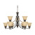 Nuvo 60-1275 EMPIRE 9 LT CHANDELIER Empire 9 Light 32 in. Chandelier with Champagne Linen Washed Glass (Discontinued)