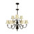 Nuvo 60-139 VANGUARD 9 LT CHANDELIER Vanguard 9 Light 34 in. Chandelier 2 Tier with Ecru Diamond Shades (Discontinued)