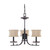 Nuvo 60-1441 MADISON 3 LIGHT CHANDELIER Madison 3 Light 22 in. Chandelier with Fabric Shades (Discontinued)