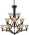 Nuvo 60-1724 DAKOTA 3TIER 15LT CHANDELIER Dakota 15 Light 3 Tier 42 in. Chandelier with Toasted Honey Glass (Discontinued)