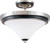 Nuvo 60-1747 KEEN 2 LT SEMI-FLUSH Keen 2 Light Semi-Flush Dome with Satin White Glass (Discontinued)