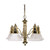 Nuvo 60-193 GOTHAM 5 LT CHANDELIER Gotham 5 Light 25 in. Chandelier with Alabaster Glass Bell Shades (Discontinued)