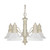 Nuvo 60-195 GOTHAM 5 LT CHANDELIER Gotham 5 Light 25 in. Chandelier with Alabaster Glass Bell Shades (Discontinued)
