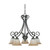 Nuvo 60-2743 MONTGOMERY 5 LT CHANDELIER DN Montgomery 5 Light (arms down) Chandelier with Champagne Linen Glass (Discontinued)