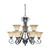 Nuvo 60-2744 MONTGOMERY 9 LT CHANDELIER Montgomery 9 Light 2 Tier Chandelier with Champagne Linen Glass (Discontinued)