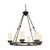 Nuvo 60-2763 LUCERN 6 LT CHANDELIER Lucern 6 Light 32 in. Oval with Saddle Stone Glass (Discontinued)