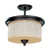 Nuvo 60-2766 LUCERN 3 LT SEMI-FLUSH DOME Lucern 3 Light Semi-Flush (convertible) with Saddle Stone Glass (Discontinued)