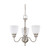 Nuvo 60-2773 BELLA 3 LT CHANDELIER Bella 3 Light Chandelier with Frosted Linen Glass (Discontinued)