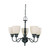 Nuvo 60-2776 BELLA 5 LT CHANDELIER ARMS UP Bella 5 Light (arms up) Chandelier with Biscotti Glass (Discontinued)