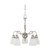 Nuvo 60-2777 BELLA 5 LT CHANDELIER ARMS DN Bella 5 Light (arms down) Chandelier with Frosted Linen Glass (Discontinued)