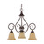 Nuvo 60-2888 MOULAN 3 LT CHANDELIER Moulan 3 Light Chandelier Arms Down with Champagne Linen Washed Glass (Discontinued)