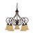 Nuvo 60-2892 MOULAN ES 5 LT CHANDELIER Moulan ES 5 Light Chandelier Arms Down (5) 13W GU24 Lamps Included (Discontinued)