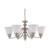 Nuvo 60-3305 EMPIRE ES 6 LIGHT CHANDELIER Empire ES 6 Light 26 in. Chandelier with Frosted White Glass (6) 13W GU24 Lamps Included (Discontinued)