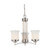 Nuvo 60-4104 HARMONY 3 LIGHT CHANDELIER Harmony 3 Light Chandelier with Satin White Glass (Discontinued)