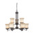 Nuvo 60-4129 HARMONY 9 LIGHT CHANDELIER Harmony 9 Light Two Tier Chandelier with Saffron Glass (Discontinued)