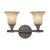 Nuvo 60-4162 SURREY 2 LIGHT VANITY Surrey 2 Light Vanity Fixture with Auburn Beige Glass (Discontinued)
