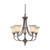 Nuvo 60-4166 SURREY 5 LIGHT CHANDELIER Surrey 5 Light Chandelier with Auburn Beige Glass (Discontinued)