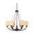 Nuvo 60-4206 HELIUM 6 LIGHT CHANDELIER Helium 6 Light Chandelier with Cream Beige Glass (Discontinued)