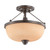 Nuvo 60-4208 HELIUM 2 SEMI-FLUSH Helium 2 Light Semi-Flush Fixture with Cream Beige Glass (Discontinued)